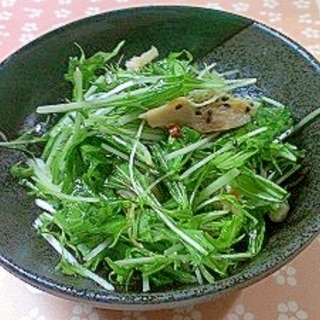水菜とスモークササミの中華サラダ
